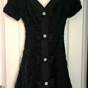 Rickie Freeman for Teri Jon Black Formal Dress with Bow Details